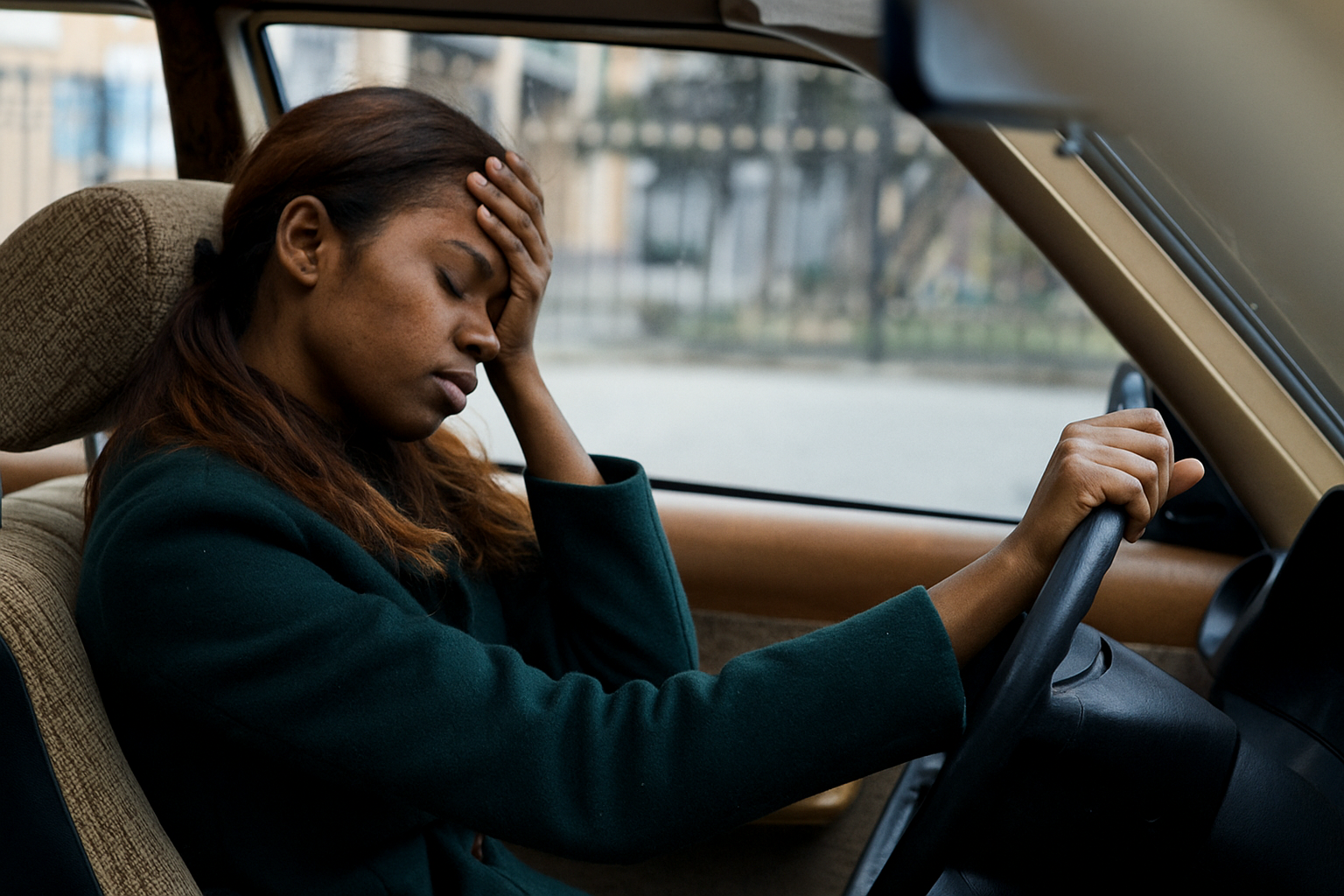 Frustrated female driver